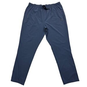 adidas Men's Woven Training Pants Ankle Zip Blue Drawstring Size 2XL